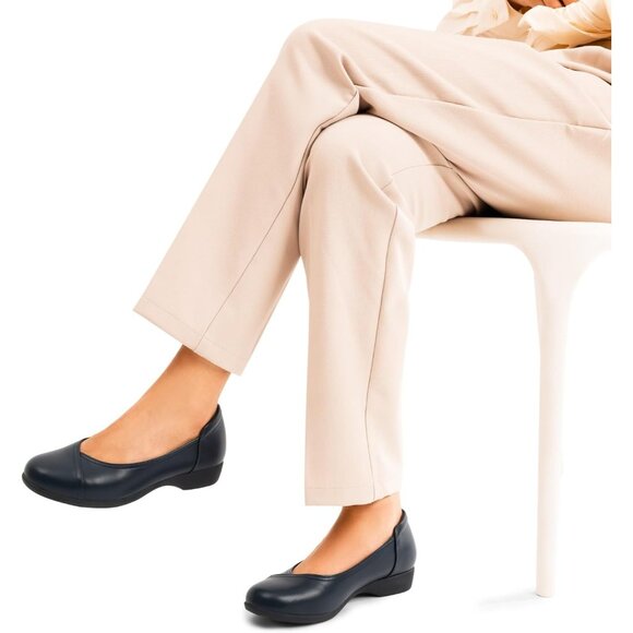 Dream Pairs Women's Navy Polyurethane (PU) Low Wedge Heels Ballet Flats - Picture 8 of 8